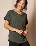 Bamboo / Organic Cotton V-Neck Dolman Top - Juniper