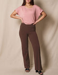 Bamboo / Organic Cotton Classic Straight Leg Pants - Walnut
