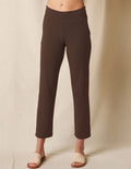 Bamboo / Organic Cotton Flat Waist Ankle Pants - Walnut