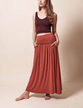 Bamboo Maxi Skirt - Rust