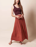 Bamboo Maxi Skirt - Rust