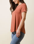 Bamboo Relaxed Tee - Rust