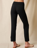 Bamboo / Organic Cotton Flat Waist Ankle Pants - Black