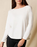 Bamboo Dolman Long Sleeve Tee - Soft White