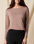 Bamboo Dolman Long Sleeve Tee - Mocha
