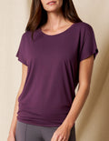 Bamboo Scoop Neck Dolman Tunic - Fig
