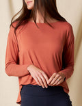 Bamboo Dolman Long Sleeve Tee - Rust