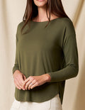 Bamboo Dolman Long Sleeve Tee - Olive