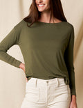 Bamboo Dolman Long Sleeve Tee - Olive
