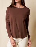 Bamboo Dolman Long Sleeve Tee - Cocoa