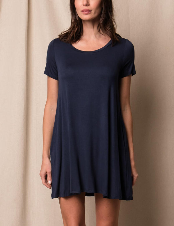 Bamboo Short Sleeve Tunic Dress