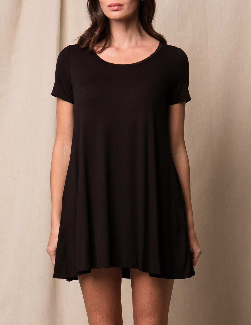 Bamboo Short Sleeve Tunic Dress