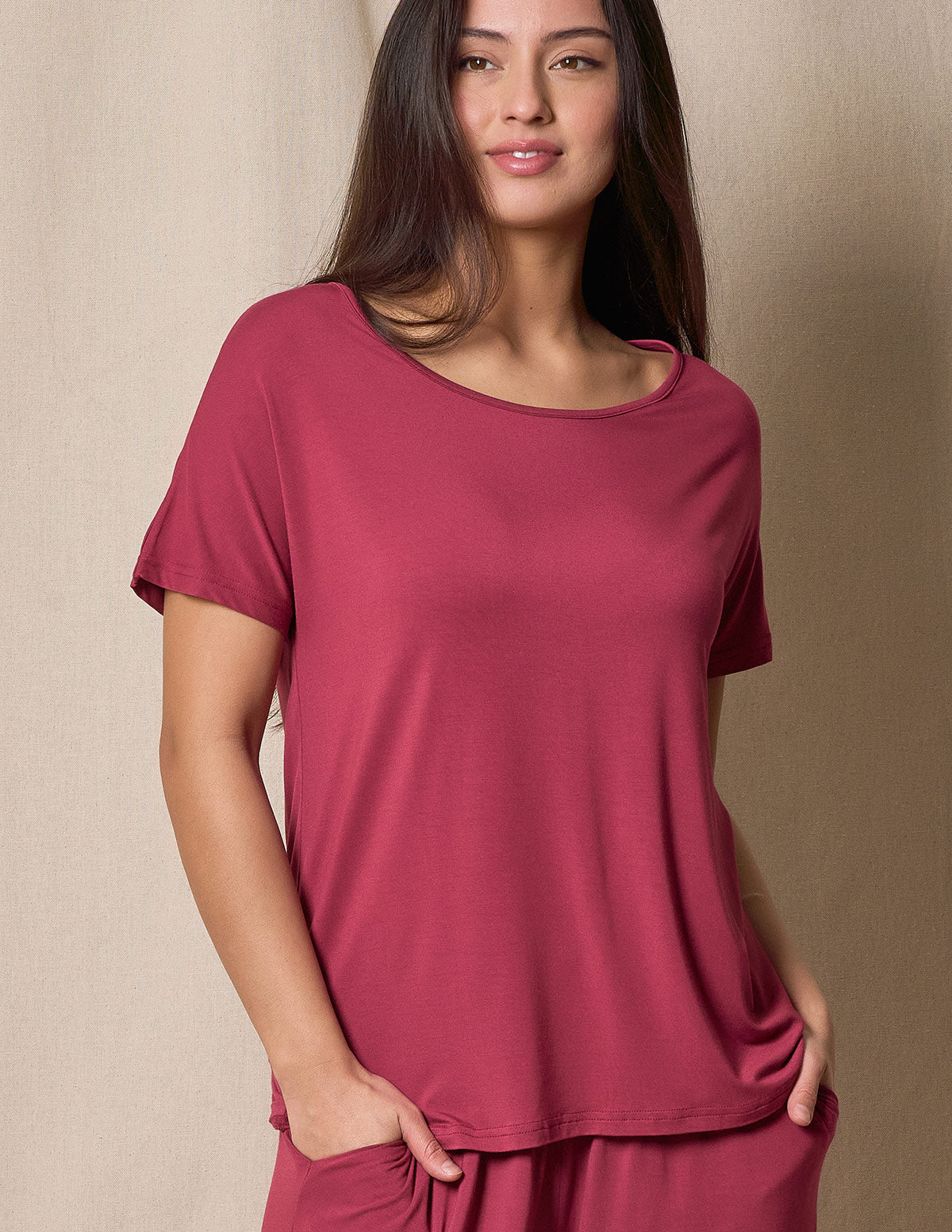 Bamboo Dolman Pajama Tee - Purple Heather