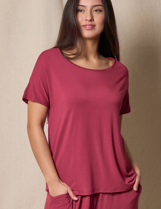 Bamboo Dolman Pajama Tee - Purple Heather