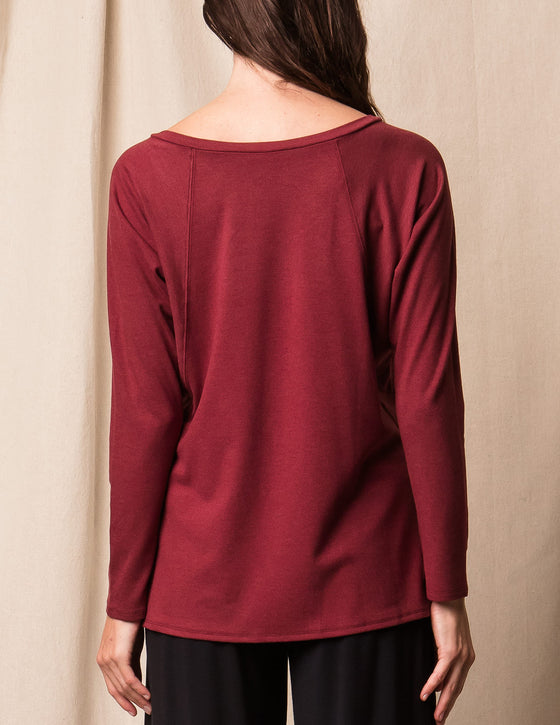 Soft Touch Bamboo A-Line Tunic - Cabernet