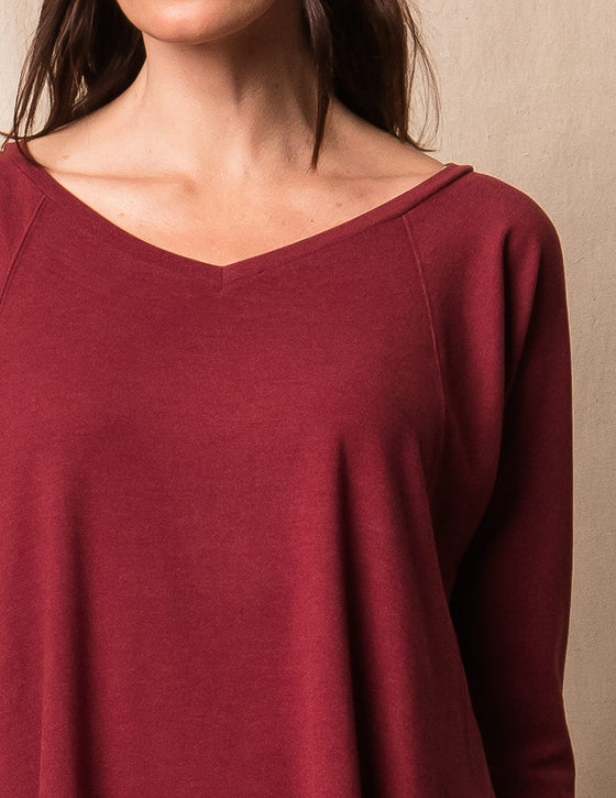 Soft Touch Bamboo A-Line Tunic - Cabernet