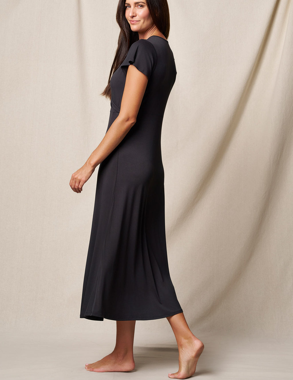Bamboo Maxi Sleep Dress - Black