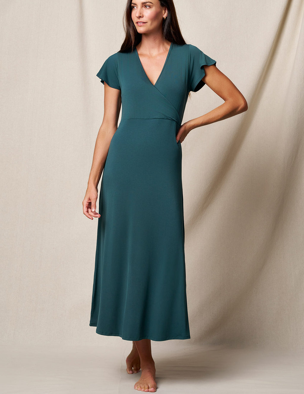 Bamboo Maxi Sleep Dress - English Ivy