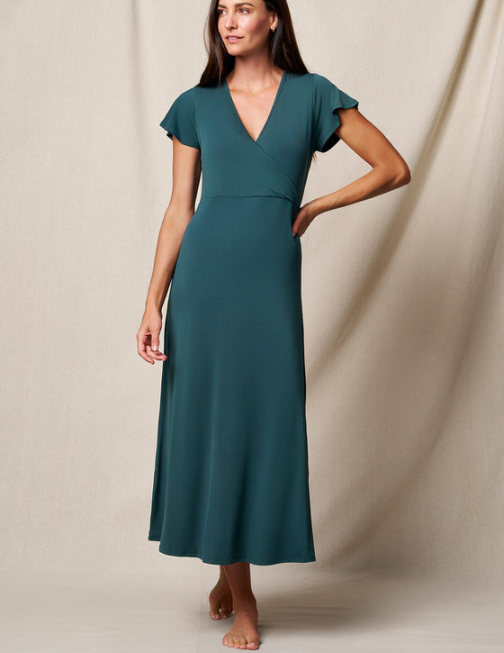 Bamboo Maxi Sleep Dress - English Ivy