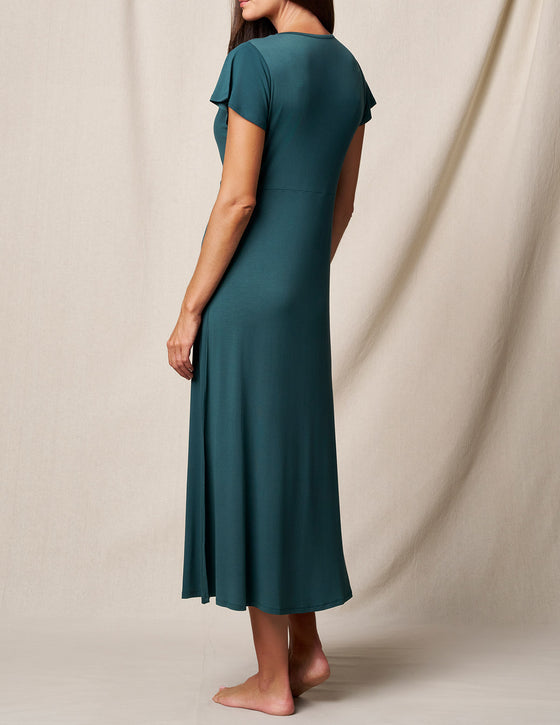 Bamboo Maxi Sleep Dress - English Ivy