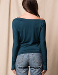 Bamboo Off Shoulder Top - Deep Sea