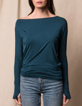 Bamboo Off Shoulder Top - Deep Sea