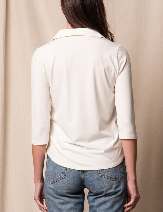 Bamboo / Organic Cotton Polo Tee - Cloud