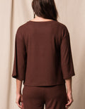 Soft Touch Bamboo Flare Top - Espresso