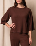 Soft Touch Bamboo Flare Top - Espresso