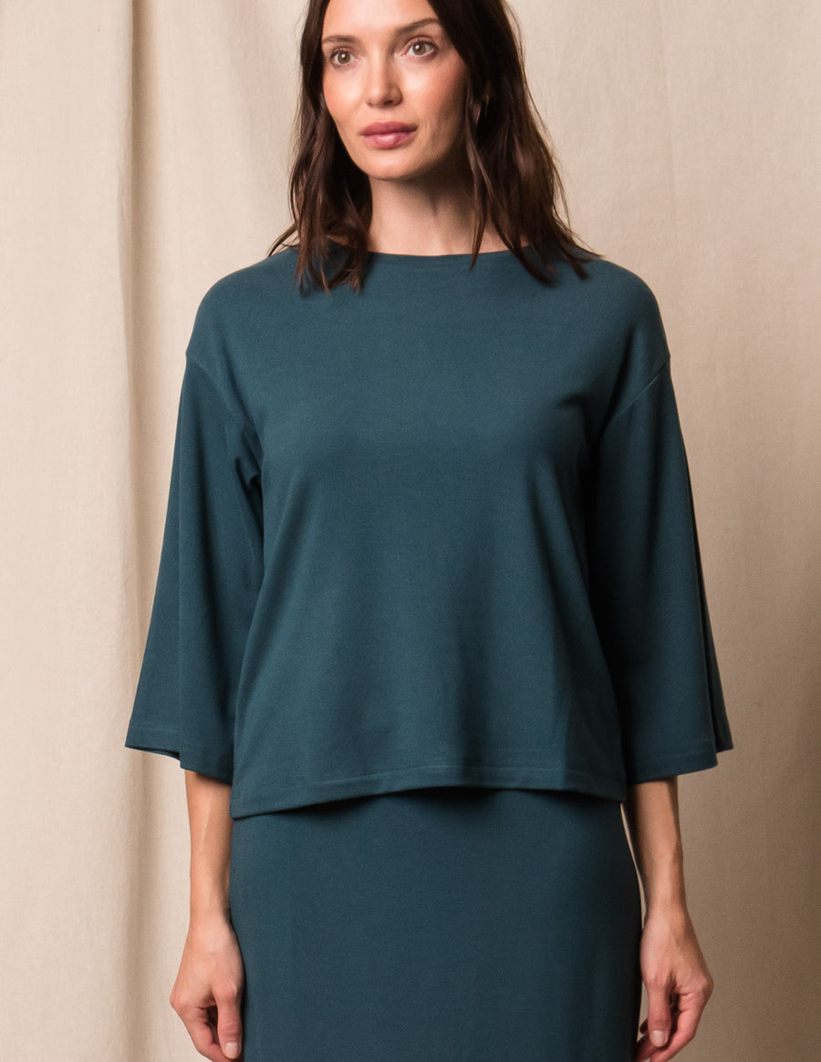 Soft Touch Bamboo Flare Top - Deep Sea