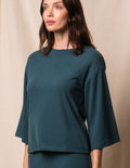 Soft Touch Bamboo Flare Top - Deep Sea