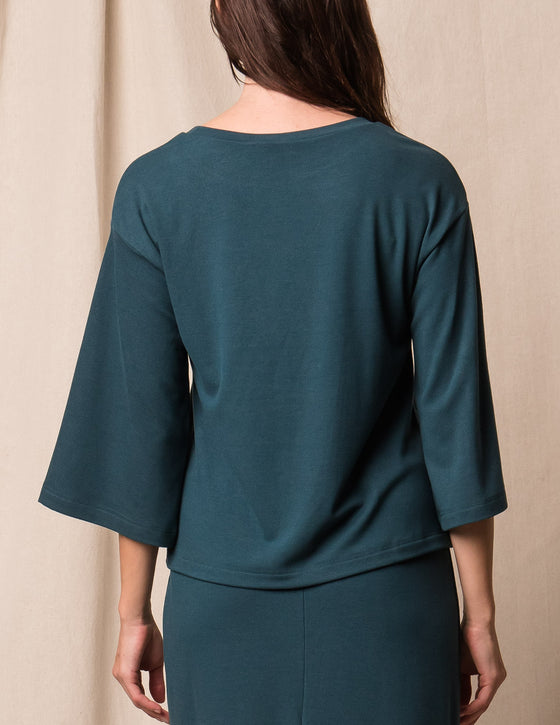 Soft Touch Bamboo Flare Top - Deep Sea