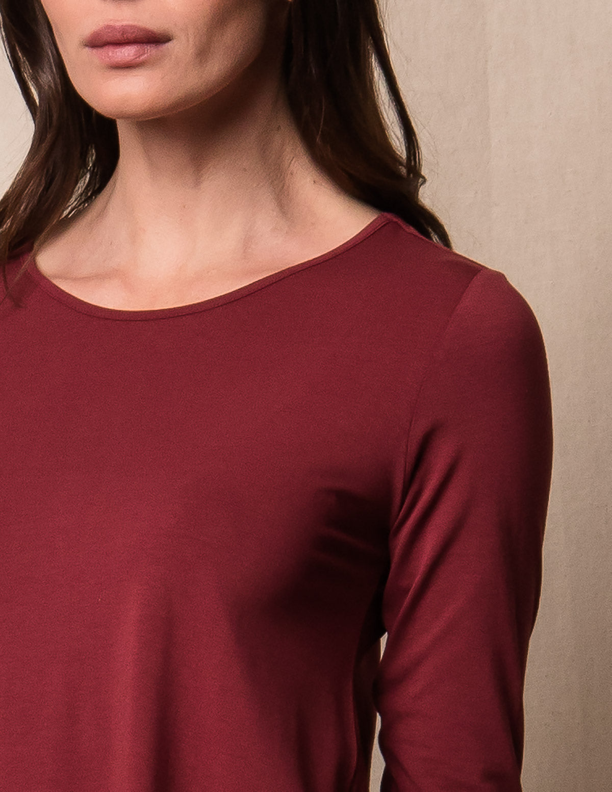Bamboo / Organic Cotton Asymmetric Tunic - Cabernet