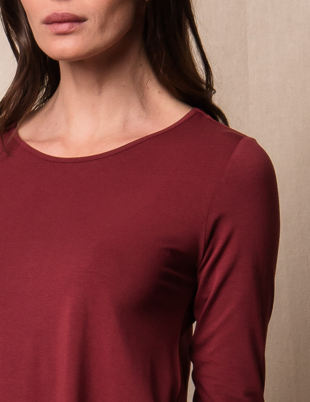 Bamboo / Organic Cotton Asymmetric Tunic - Cabernet