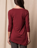 Bamboo / Organic Cotton Asymmetric Tunic - Cabernet