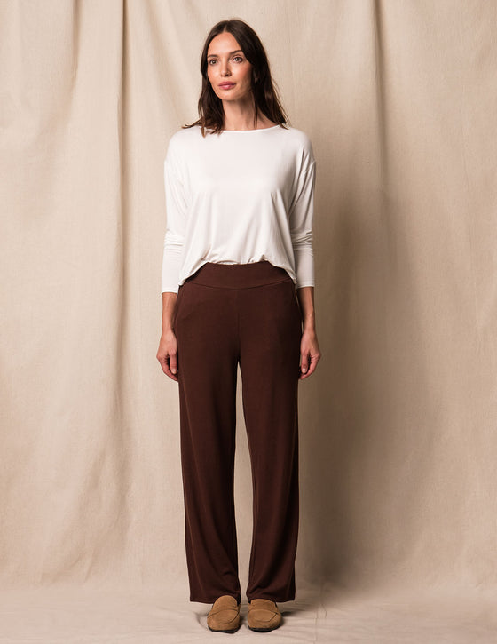 Soft Touch Bamboo Pocket Pants - Espresso