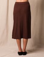 Soft Touch Bamboo Midi Skirt - Espresso