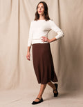 Soft Touch Bamboo Midi Skirt - Espresso