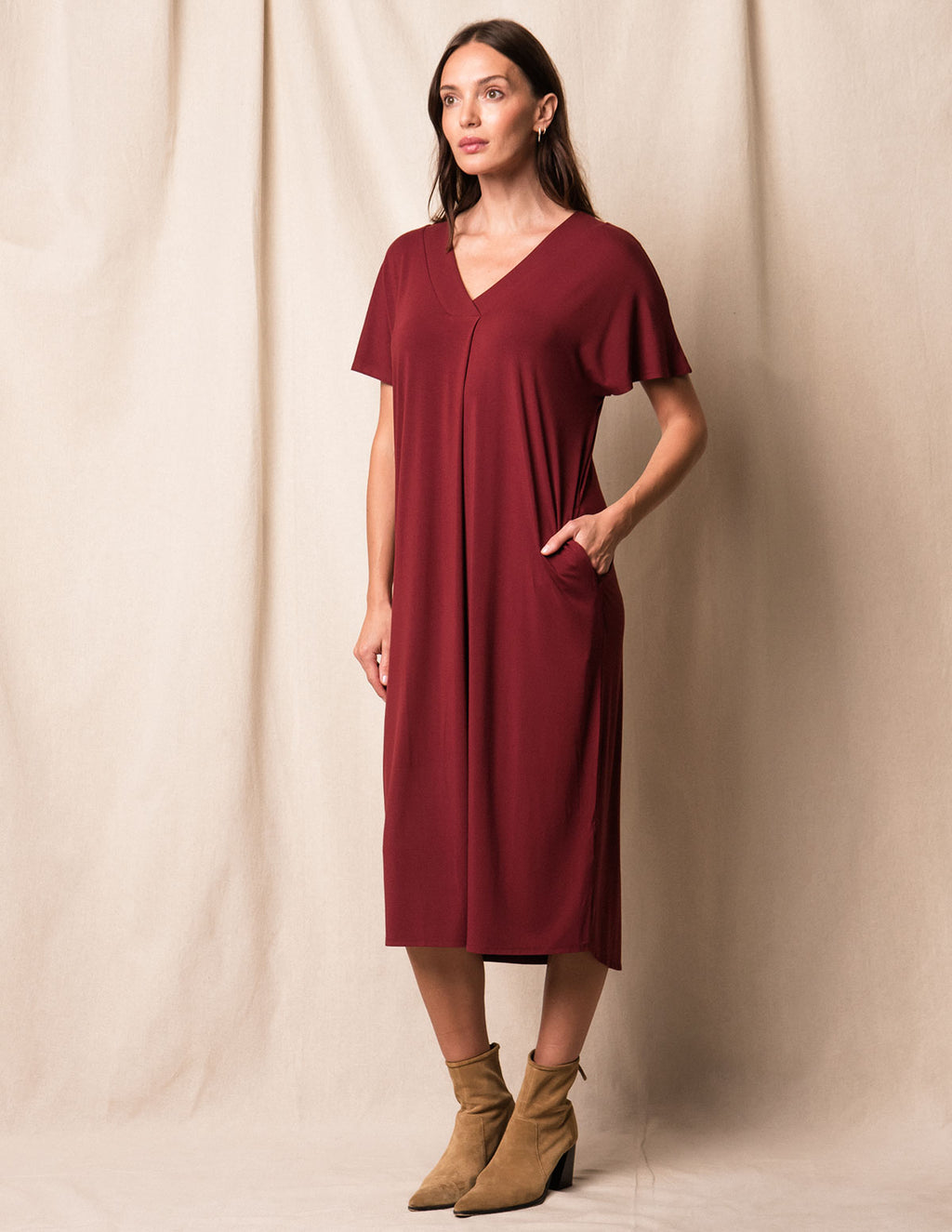 Bamboo Nova Dress - Cabernet