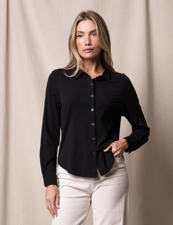 women's black button down dress shirts HOTOUCH Shirt Women 3/4 Sleeve Business Button up Shirt Slim-Fit Classic V Neck Button Down Blouse Tops S : Clothing, Shoes & Jewelry Additional features include an easy Roper Ladies Poplin Short Sleeve