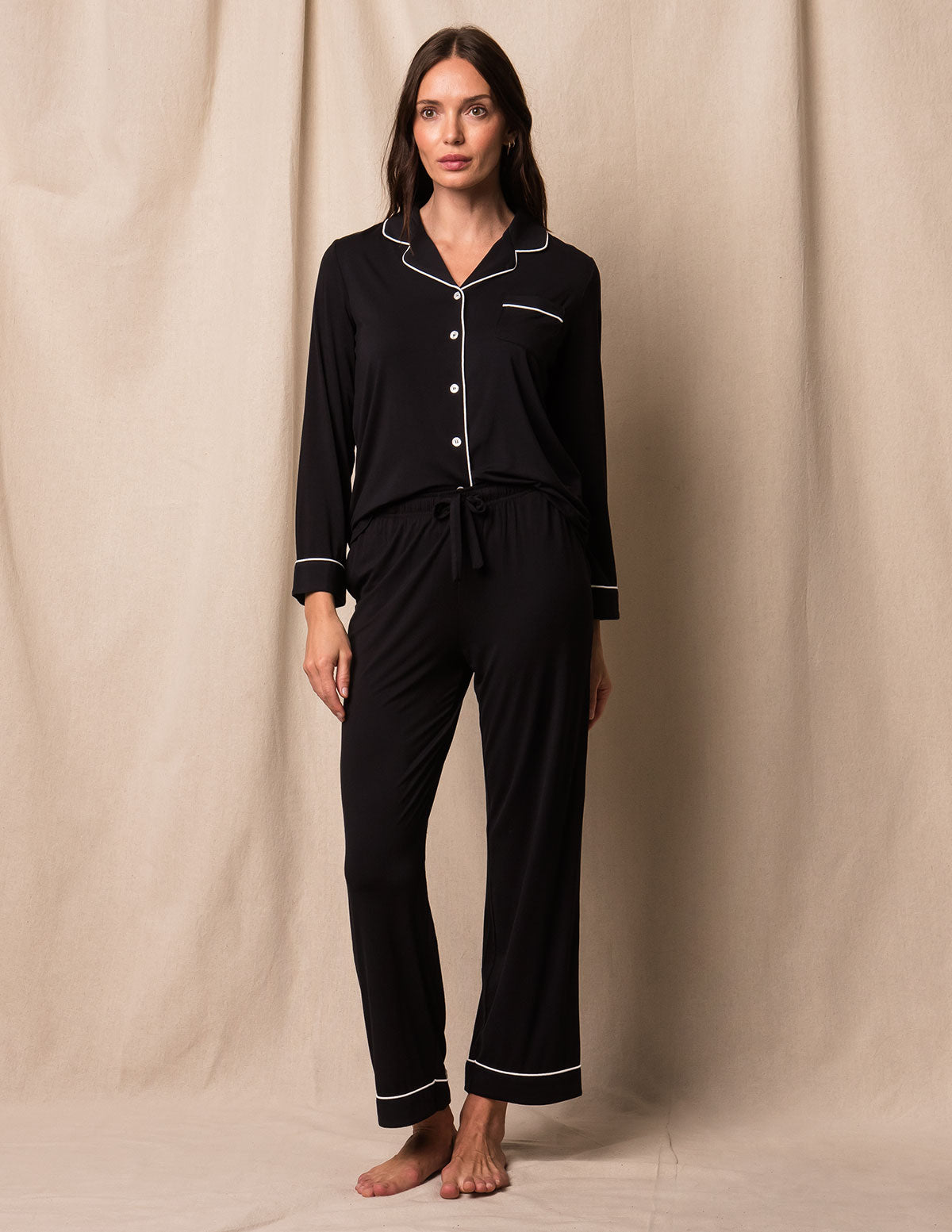 Bamboo Classic Pajama Set - Black — Sivana