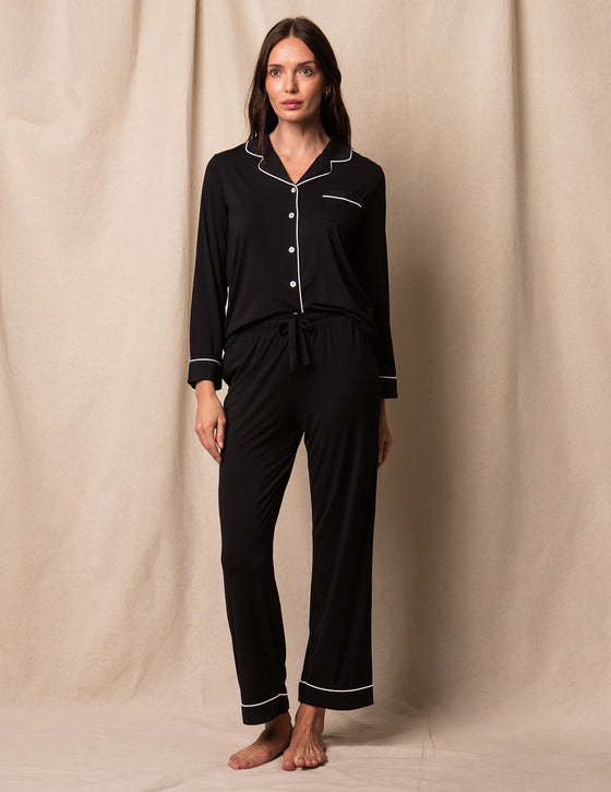 Bamboo Classic Pajama Set - Black