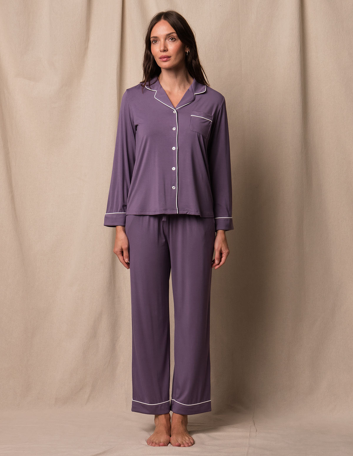 Bamboo Classic Pajama Set - Purple Heather