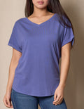 Bamboo / Organic Cotton V-Neck Dolman Top - Marlin - Small Only