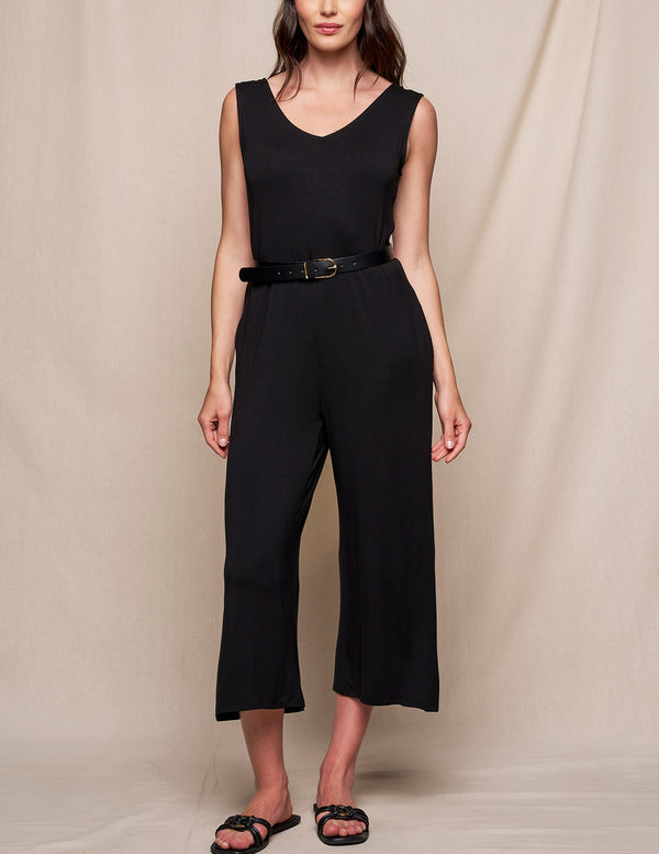 Bamboo Sleeveless Jumpsuit - Black — Sivana