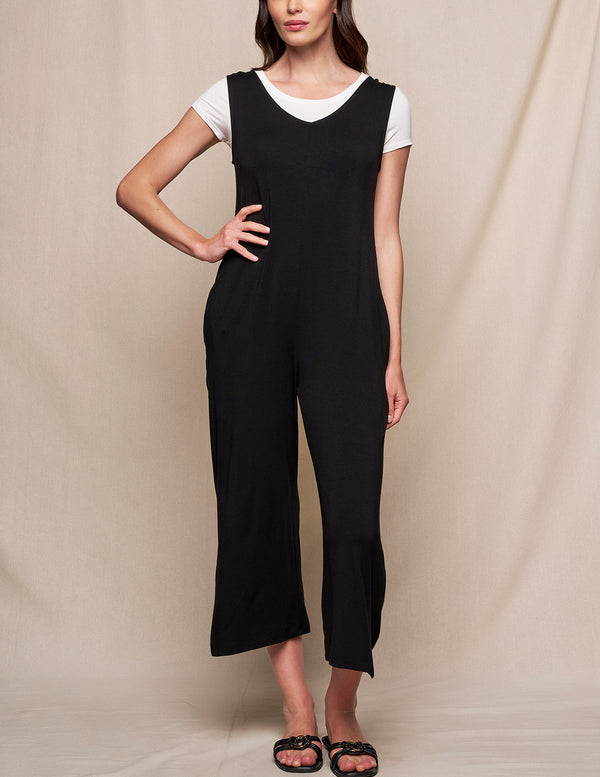 Bamboo Sleeveless Jumpsuit - Black — Sivana