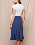Bamboo Shirred Waist Skirt - Navy