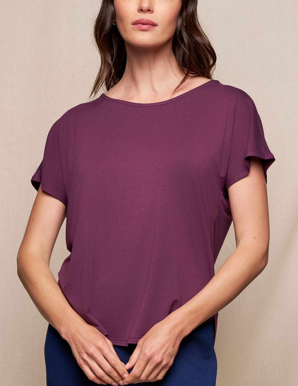 Bamboo Dolman Tee - Fig - XS and Small Only