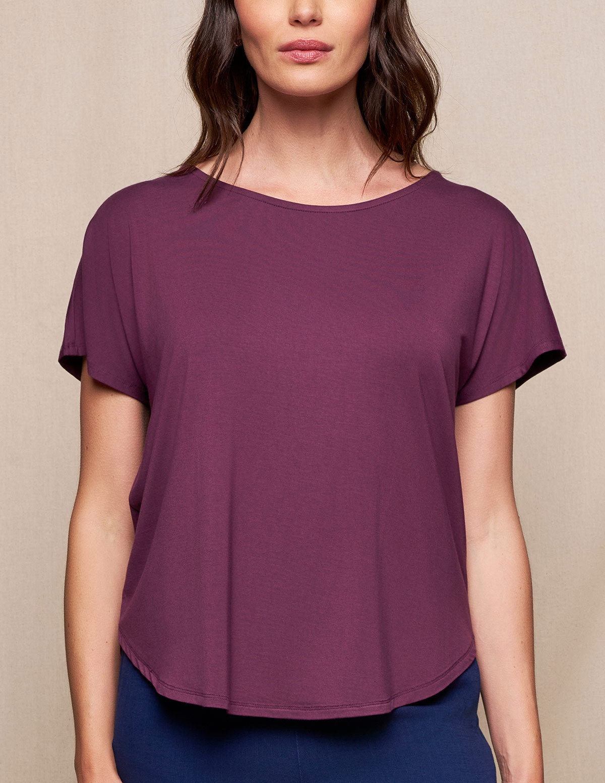 Bamboo Dolman Tee - Fig - XS and Small Only