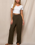 Linen / Bamboo Soft Waist Pants -  Olive